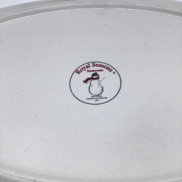 Royal Seasons Christmas Snowmen Gravy Boat Underplate Relish and Serving Platter - Picture 15 of 15